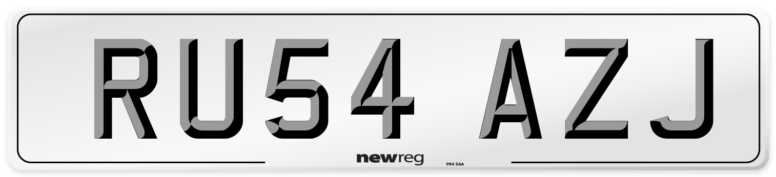 RU54 AZJ Number Plate from New Reg